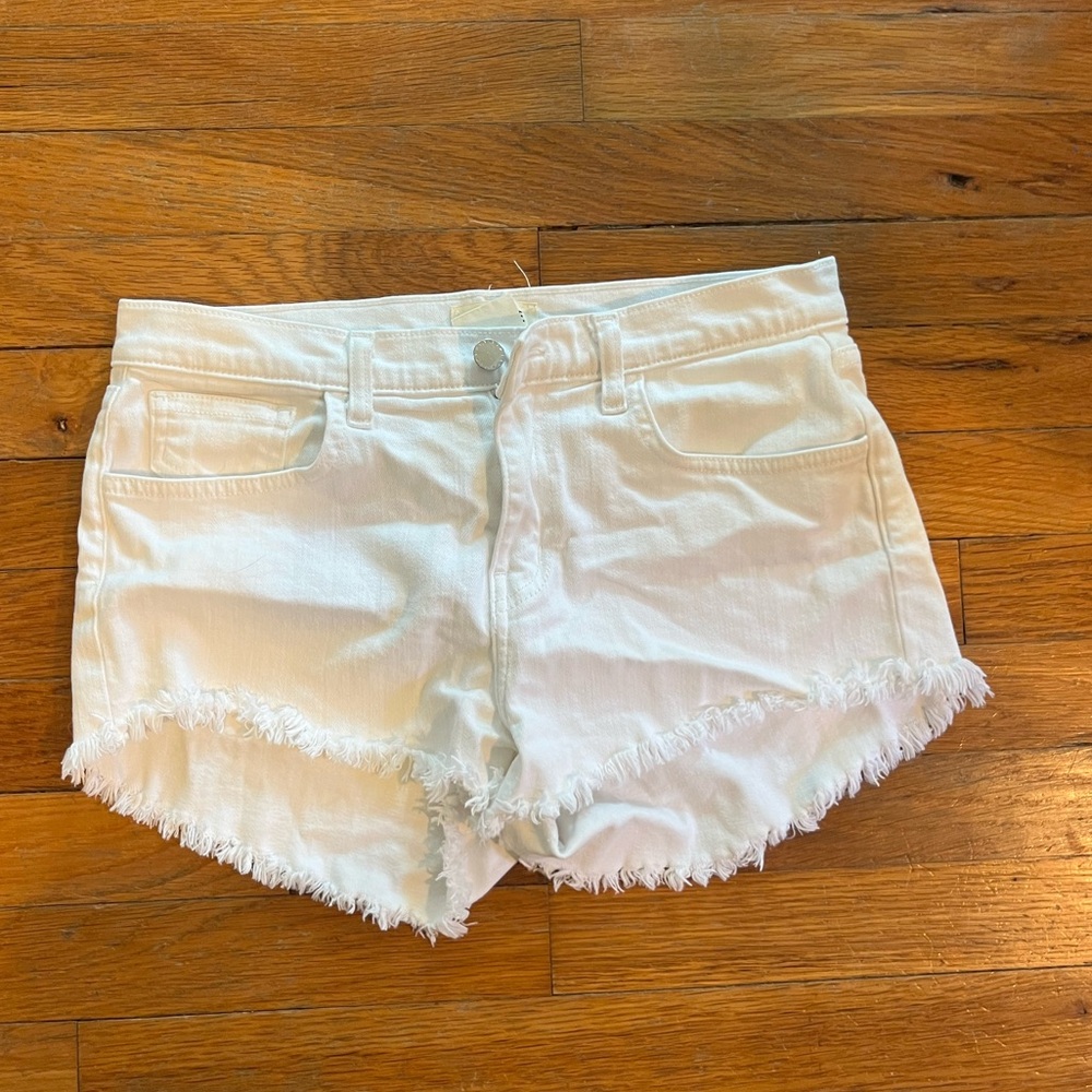 White “L’AGENCE” Jean shorts